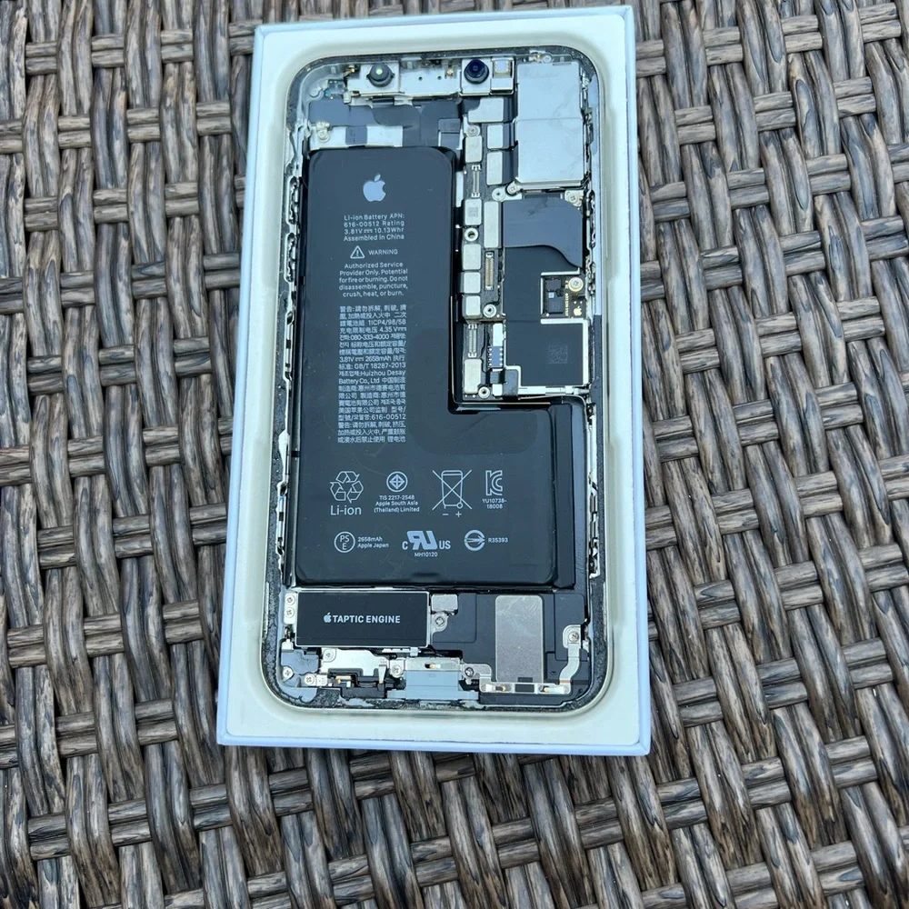iPhone XS Silver Frame Housing Replacement Apple OEM- Good Condition Small Parts